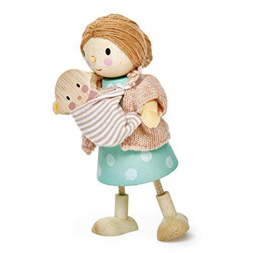 puppenhauspuppe Mutter mit Baby 9x4,5x11,5 cm von Tender Leaf Toys