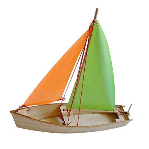 Tenlacum DIY Holz Kleine Segelboot Schiff Boot Modellbau Kits Spielzeug Heimdekoration von Tenlacum