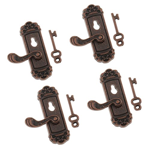 Tenlacum Türknauf, Maßstab 1:12, rechter Griff, Schlüssel, Puppenhaus-Miniatur, DIY-Zubehör (4 Stück) von Tenlacum