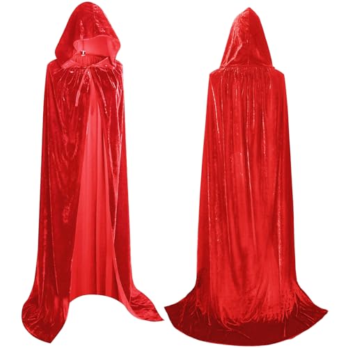 Tenuevo Umhang mit Kapuze, Halloween Schwarzer Cape Vampir Kostüm für Damen Herren Erwachsene und Kinder, Darth Vader Cape Mittelalter Mantel für Halloween Karneval Cosplay Tenuevo Umhang mit Kapuze, Halloween Schwarzer Cape Vampir Kostüm für Damen Herren Erwachsene und Kinder, Darth Vader Cape Mittelalter Mantel für Halloween Karneval Cosplay von Tenuevo