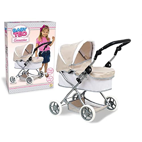 Ciao Ciccio Verstellbare Rückenlehne Rollstuhl aus Metall, 47x17x60 h 72, Weiß/Beige von Teorema Giocattoli