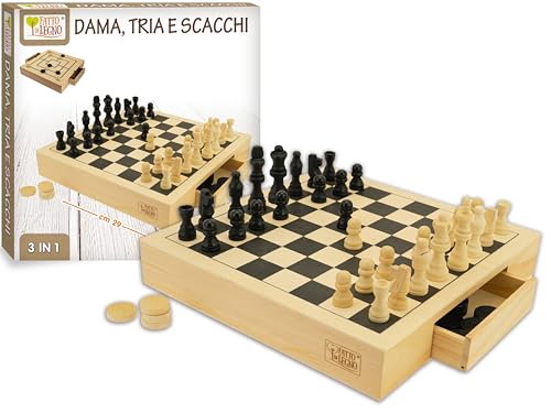 Teorema 40500 - DAMA, Schach und Tria, Holz Teorema 40500 - DAMA, Schach und Tria, Holz von Teorema Giocattoli