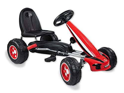 Teorema Giocattoli 66376 - Go Kart mit Pedalen für Kinder mit Bremse, Rot von Teorema Giocattoli