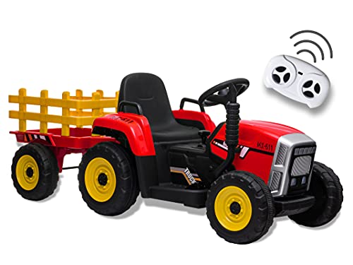 Teorema 66706 - Elektro-Traktor 12 V für Kinder mit Licht, Sound, Anhänger und Fernbedienung 2,4 GHz von Teorema Giocattoli