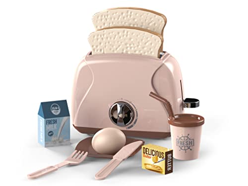 Teorema 66984 - Kinderspielzeug-Toaster mit Brot, Butter und Kaffee, zum Frühstück, mit echten Funktionen, mit Zubehör von Teorema Giocattoli
