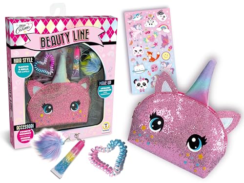 Teorema Einhorn-Set mit Zubehör, Lipgloss, Haargummi und Stickern von Teorema Giocattoli