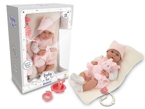 Teorema Giocattoli, Baby Teo Neoborn, lebensechte Puppe, 40 cm, mit weichem Vinyl-Körper, Puppe für Mädchen, komplett mit Zubehör, Schnuller, Plüsch, Geschenkidee von Teorema Giocattoli