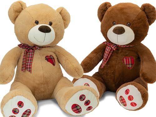 Teorema Giocattoli, Großer Plüschbär, 80 cm, weicher Teddybär, umweltfreundlich, riesig, Kinder, Babys und Erwachsene, zufällige Farbe von Teorema Giocattoli