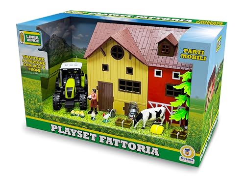 Teorema Giocattoli, Playset Bauernhof Tiere Kinder mit Stall, Traktor mit Licht und Geräuschen, Kuh und viel Zubehör, Lernspiele 3 Jahre, Spielzeugstall Teorema Giocattoli, Playset Bauernhof Tiere Kinder mit Stall, Traktor mit Licht und Geräuschen, Kuh und viel Zubehör, Lernspiele 3 Jahre, Spielzeugstall von Teorema Giocattoli