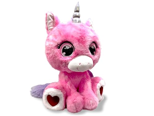 Teorema Giocattoli, Umweltfreundliches Einhorn-Plüschtier mit großen Glitzeraugen, weiche rosa 45 cm, Mädchen Teorema Giocattoli, Umweltfreundliches Einhorn-Plüschtier mit großen Glitzeraugen, weiche rosa 45 cm, Mädchen von Teorema Giocattoli