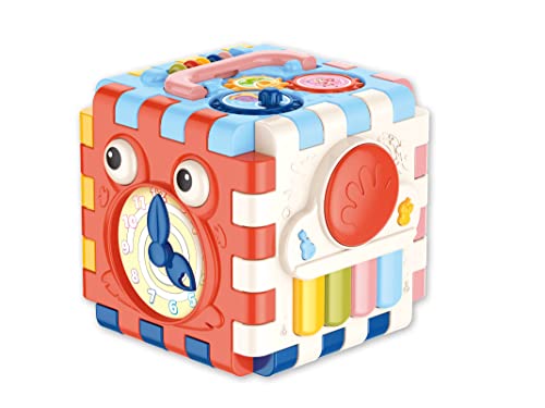 Teorema Giocattoli 67317 Multifunktions-Würfel, Lernspielzeug für Kinder, mit Lichtern und Melodien, Montessori-Box, M von Teorema Giocattoli