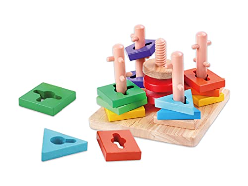 Teorema Giocattoli - Geometrischer Stapler aus Holz Lernspiel Montessori 40547 von Teorema Giocattoli