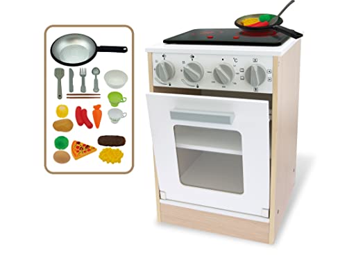 Teorema Giocattoli - Ofen und Kochplatte aus Holz, Spielzeug für Kinder mit Batterieplatte und Zubehör, Höhe 40 cm, 40640 Teorema Giocattoli - Ofen und Kochplatte aus Holz, Spielzeug für Kinder mit Batterieplatte und Zubehör, Höhe 40 cm, 40640 von Teorema Giocattoli