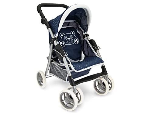 Teorema Giocattoli - Puppenwagen mit Metallrahmen, Verstellbarer Tragegriff, verstellbare Rückenlehne, Höhe 65 cm und Aufbewahrungskorb, 74255 von Teorema Giocattoli