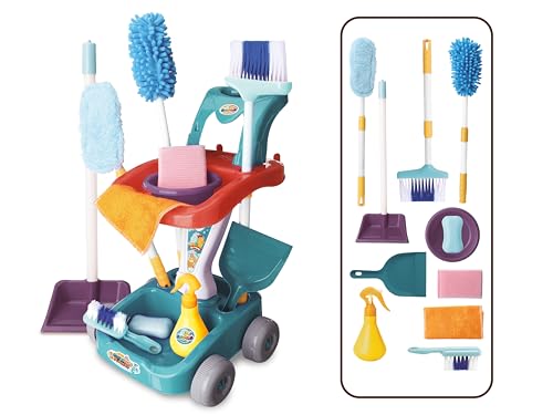 Teorema - Maxi Reinigungswagen, Spielzeug für Kinder, Komplettset mit Zubehör, Höhe 51 cm von Teorema Giocattoli