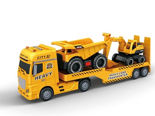 Teorema Tir, Spielzeug-LKW und Bagger, Fahrzeug-Set mit Licht und Geräuschen, Kupplungsbewegung, Maßstab 1:16, Baustelle von Teorema Giocattoli