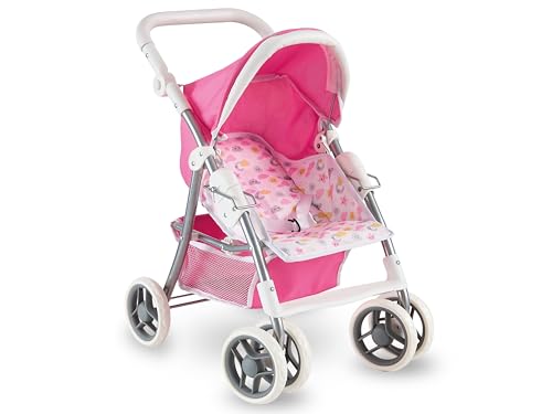 teorema 74305 - Puppenwagen aus Metall mit 6 Rädern und Verstellbarer Rückenlehne von Teorema Giocattoli