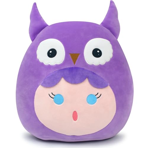 Terbaik 30cm lila Eulen-Plüsch, niedliche Squishy-Eule, Stofftier, Wurfkissen, Dekoration, Kawaii-Plüschtiere, Geschenke für Mädchen und Jungen von Terbaik