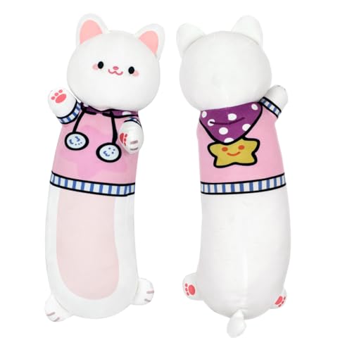 Terbaik 50CM Katze Kuscheltier Stofftier Lange Katzen Kissen Kawaii Katzen Plüsch Rosa Katze Wurfkissen Weiche Katze Stofftier Spielzeug Geschenk über 3 Jahren von Terbaik