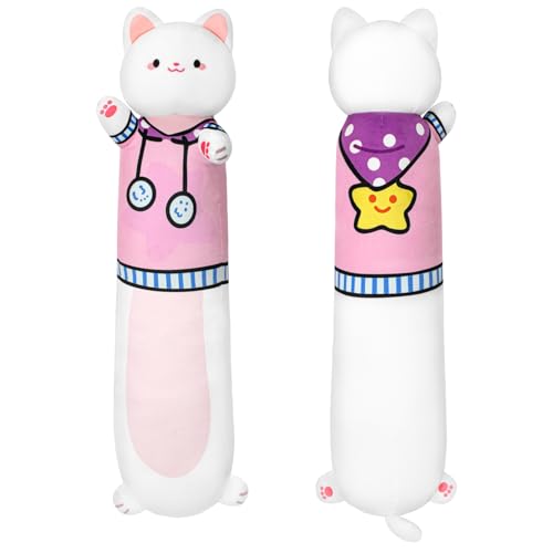 Terbaik 70CM Katze Kuscheltier Stofftier Lange Katzen Kissen Kawaii Katzen Plüsch Rosa Katze Wurfkissen Weiche Katze Stofftier Spielzeug Geschenk über 3 Jahren von Terbaik