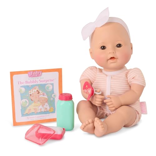 Baby Sweetheart Baby Puppe mit Kleidung, Schnuller und Zubehör zum Baden – Weiche Puppe und Bilderbuch auf Englisch – Spielzeug ab 2 Jahre von Baby Sweetheart