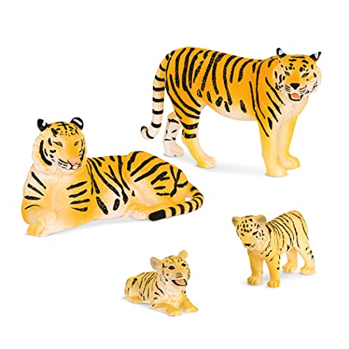 Terra Tiger Familie Tiere Figuren – 2 großen Tiger und 2 Jungen – Tierfiguren Spielzeug für Kinder ab 3 Jahren (4 Teile) von Terra by Battat