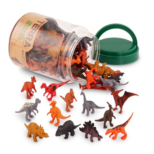 Terra 60-teilig Dinosaurier Figuren Sammlung Dinos Spielzeug Set – Tyrannosaurus Rex, Triceratops, Stegosaurus und mehr – Spielzeug ab 3 Jahren Terra 60-teilig Dinosaurier Figuren Sammlung Dinos Spielzeug Set – Tyrannosaurus Rex, Triceratops, Stegosaurus und mehr – Spielzeug ab 3 Jahren von Terra by Battat