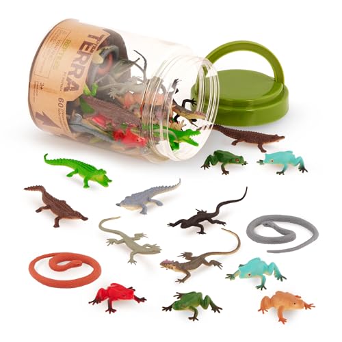 Terra 60-teilig Tierfiguren Sammlung Reptilien und Amphibien Spielzeug Set – Schlangen, Frösche, Krokodile, Eidechsen und mehr – Spielzeug ab 3 Jahren Terra 60-teilig Tierfiguren Sammlung Reptilien und Amphibien Spielzeug Set – Schlangen, Frösche, Krokodile, Eidechsen und mehr – Spielzeug ab 3 Jahren von Terra by Battat