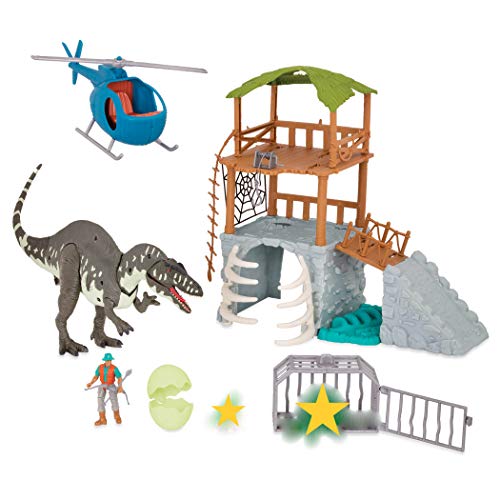 Terra Dinosaurier Spielzeug Set – Hubschrauber, Acrocanthosaurus mit Licht und Geräuschen, Dino Ei, Mini Dinosaurier, Figur – für Kinder ab 3 Jahre von Terra by Battat