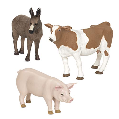 Terra Bauernhoftiere Figuren – Kuh, Schwein, Esel – Realistische Tierfiguren Set, Kinder Bauernhof Spielzeug für Mädchen und Jungen ab 3 Jahre von Terra by Battat