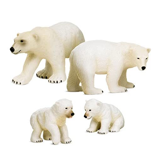 Terra Eisbär Familie Tiere Figuren – 2 große Eisbären und 2 Babys – Tierfiguren Spielzeug für Kinder ab 3 Jahren (4 Teile) von Terra by Battat