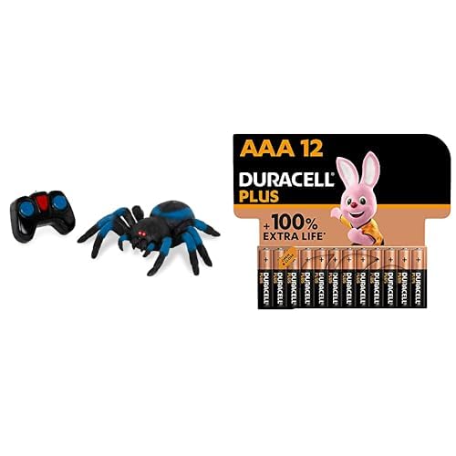Terra Ferngesteuerte Spinne Blau – RC Vogelspinne mit leuchtenden LED Augen und Fernbedienung – Tarantula Spielzeug ab 6 Jahre + Duracell Plus Batterien AAA, 12 Stück, langlebige Power, AAA Batterie f Terra Ferngesteuerte Spinne Blau – RC Vogelspinne mit leuchtenden LED Augen und Fernbedienung – Tarantula Spielzeug ab 6 Jahre + Duracell Plus Batterien AAA, 12 Stück, langlebige Power, AAA Batterie f von Terra by Battat