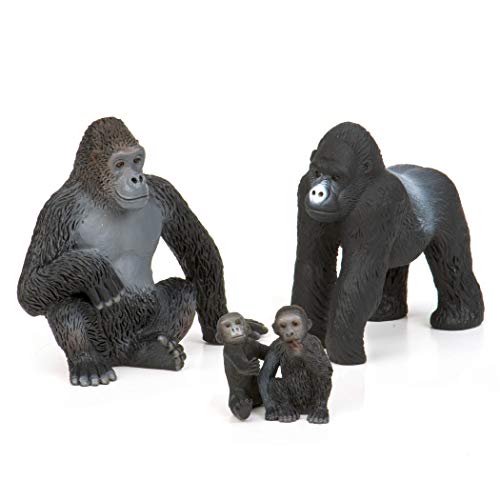 Terra Gorilla Familie Tiere Figuren – 2 große Gorillas und 2 Babys – Tierfiguren Spielzeug für Kinder ab 3 Jahren (4 Teile) von Terra by Battat