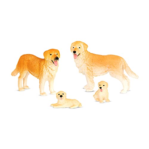 Terra Hunde Familie Tiere Figuren – 2 große Golden Retriever und 2 Welpen – Tierfiguren Spielzeug für Kinder ab 3 Jahren (4 Teile) von Terra by Battat
