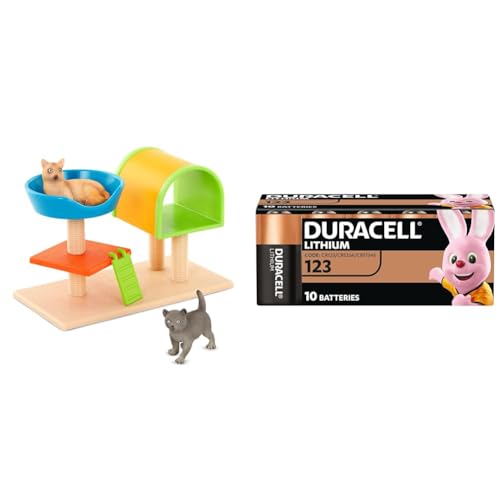 Terra Katzen Kratzbaum 3-teilig Spielzeug Set – 1 Kratzbaum, 2 Katzen – Tierfiguren und Zubehör Spielzeug für Kinder ab 3 Jahren + Duracell High Power Lithium 123 Batterie 3 V (CR123 / CR123A / CR1734 Terra Katzen Kratzbaum 3-teilig Spielzeug Set – 1 Kratzbaum, 2 Katzen – Tierfiguren und Zubehör Spielzeug für Kinder ab 3 Jahren + Duracell High Power Lithium 123 Batterie 3 V (CR123 / CR123A / CR1734 von Terra by Battat