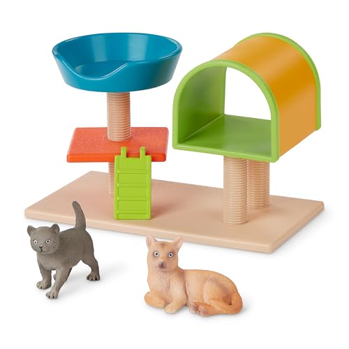 Terra Katzen Kratzbaum 3-teilig Spielzeug Set – 1 Kratzbaum, 2 Katzen – Tierfiguren und Zubehör Spielzeug für Kinder ab 3 Jahren von Terra by Battat