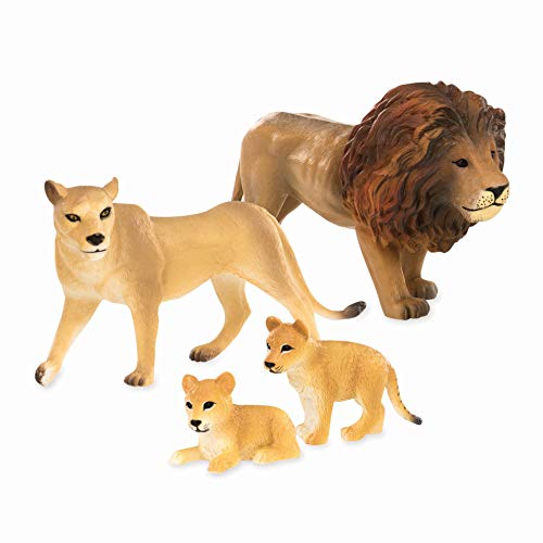 Terra Löwen Familie Tiere Figuren – 2 großen Löwen und 2 Jungen – Tierfiguren Spielzeug für Kinder ab 3 Jahren (4 Teile) von Terra by Battat