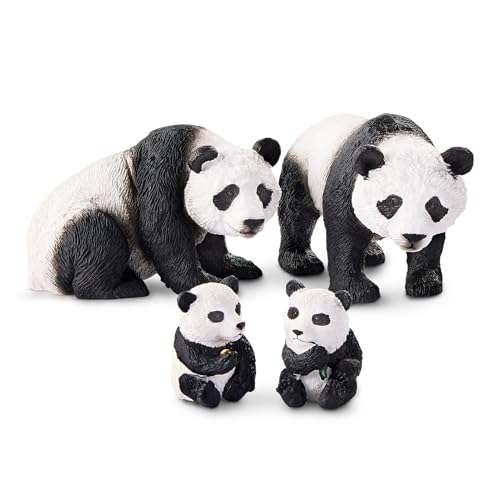 Terra Panda Familie Tiere Figuren – 2 große Pandas und 2 Babys – Tierfiguren Spielzeug für Kinder ab 3 Jahren (4 Teile) von Terra by Battat