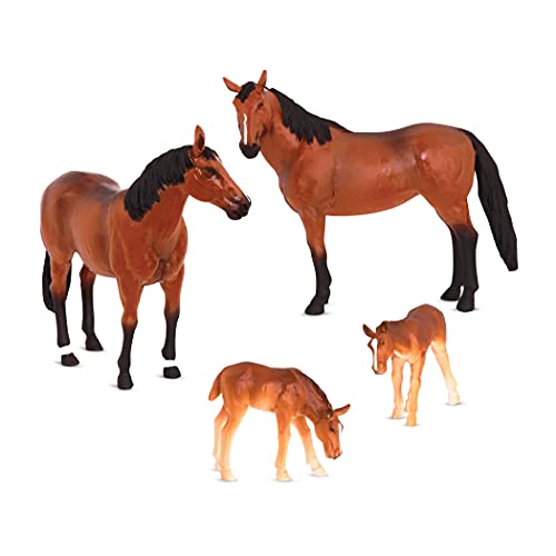 Terra Pferde Familie Tiere Figuren – 2 großen Pferde und 2 Fohlen – Tierfiguren Spielzeug für Kinder ab 3 Jahren (4 Teile) von Terra by Battat