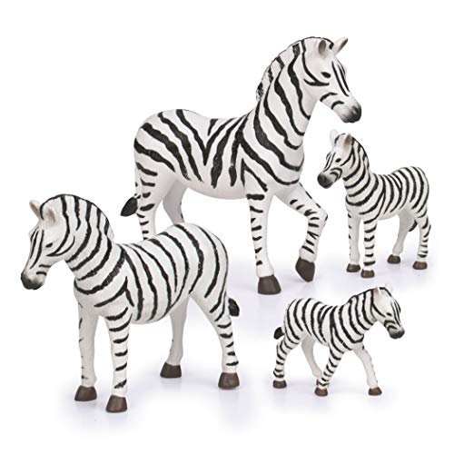 Terra Zebra Familie Tiere Figuren – 2 große Zebras und 2 Fohlen – Tierfiguren Spielzeug für Kinder ab 3 Jahren (4 Teile) von Terra by Battat