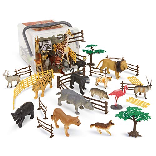 Terra by Battat AN2770Z Terra 60-teilig Tierfiguren Sammlung Dschungeltiere, Safari Spielzeug Set – Tiger, Lowe, Giraffe, Zebra, Elefant und mehr – Spielzeug ab 3 Jahren von Terra by Battat