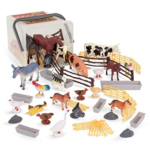 Terra by Battat AN2802Z 60-teilig Tierfiguren Sammlung Bauernhoftiere Set – Kühe, Schweine, Hühner, Pferde, Hunde, Katzen und mehr – Spielzeug ab 3 Jahren, Multi_Marine World von Terra by Battat