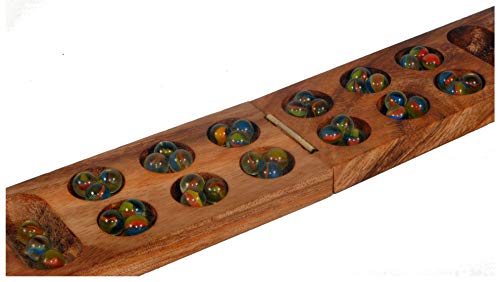 Terrapin Trading Ltd Handgefertigte indonesische Holz Sungka Congkak Kalaha Traditionelle Boardgame & Pieces von Terrapin Trading