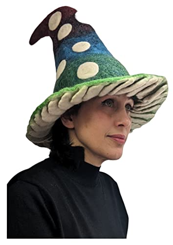 Terrapin Trading Nepalesischer Filzhut | Dotty Witch Magician | Einheitsgröße | Festival Fasching von Terrapin Trading