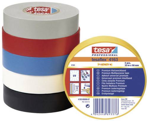 TESA PREMIUM 04163-00006-07 Isolierband tesaflex® 4163 Schwarz (L x B) 33m x 50mm 1St. von Tesa