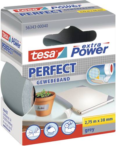 TESA PERFECT 56343-00040-03 Gewebeklebeband tesa® extra Power Grau (L x B) 2.75m x 38mm 1St. von Tesa