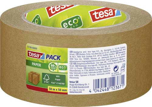 TESA PAPER 57180-00000-02 Packband tesapack® ecoLogo® Braun (L x B) 50m x 50mm 1St. von Tesa