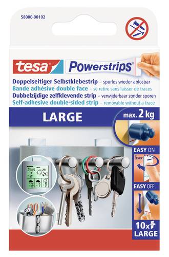 TESA POWERSTRIPS® Large Doppelseitiger Klebestreifen Weiß Inhalt: 10St. von Tesa