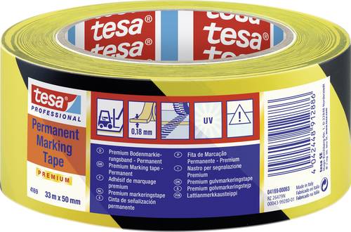 Tesa PREMIUM 04169-00063-93 Bodenmarkierungsband tesa® Professional Schwarz/Gelb (L x B) 33m x 50mm von Tesa