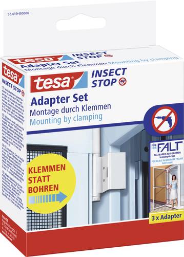 Tesa 55419-00-00 Falt Fliegengitter Adapter-Set Passend für Marke (Tiervertreiber) Tesa Fliegengitt von Tesa